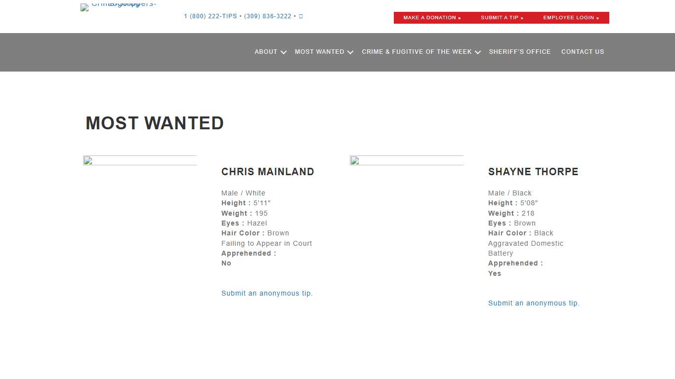 Most Wanted Archive - McDonough County Sheriffs Office / Macomb Area Crime Stoppers